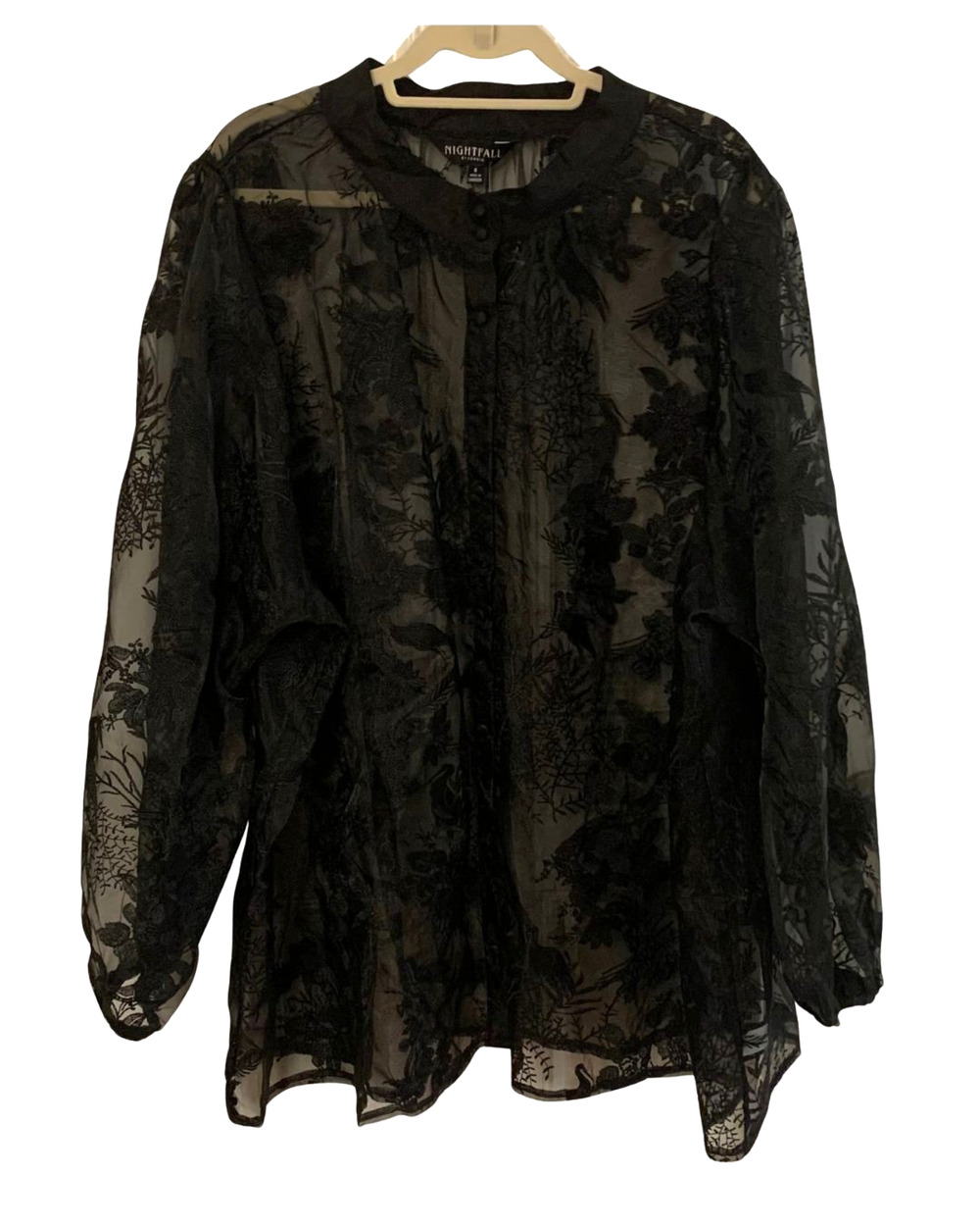 Nightfall by Torrid Whimsigoth Embroidered Semi Sheer Tunic Top Plus Size 6X NEW